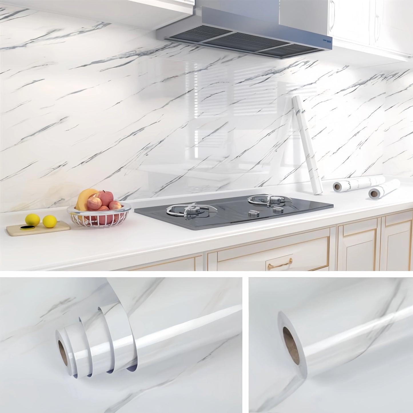 Self-adhesive Wall Wallpaper Self Adhesive Waterproof and Oil Resistant High Temperature Resistance Wallpaper for Furniture Home