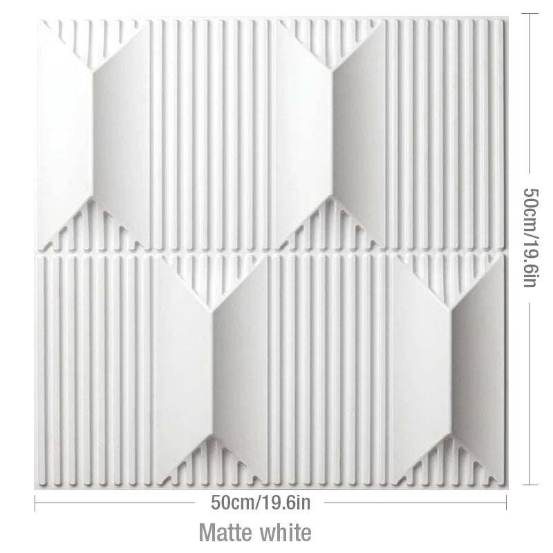 4pcs 50x50cm  Premium 3D Wave Wall panel Stripe Wallpaper PVC Wall Decor Living Room Bedroom Office Decor TV Background 9 sold