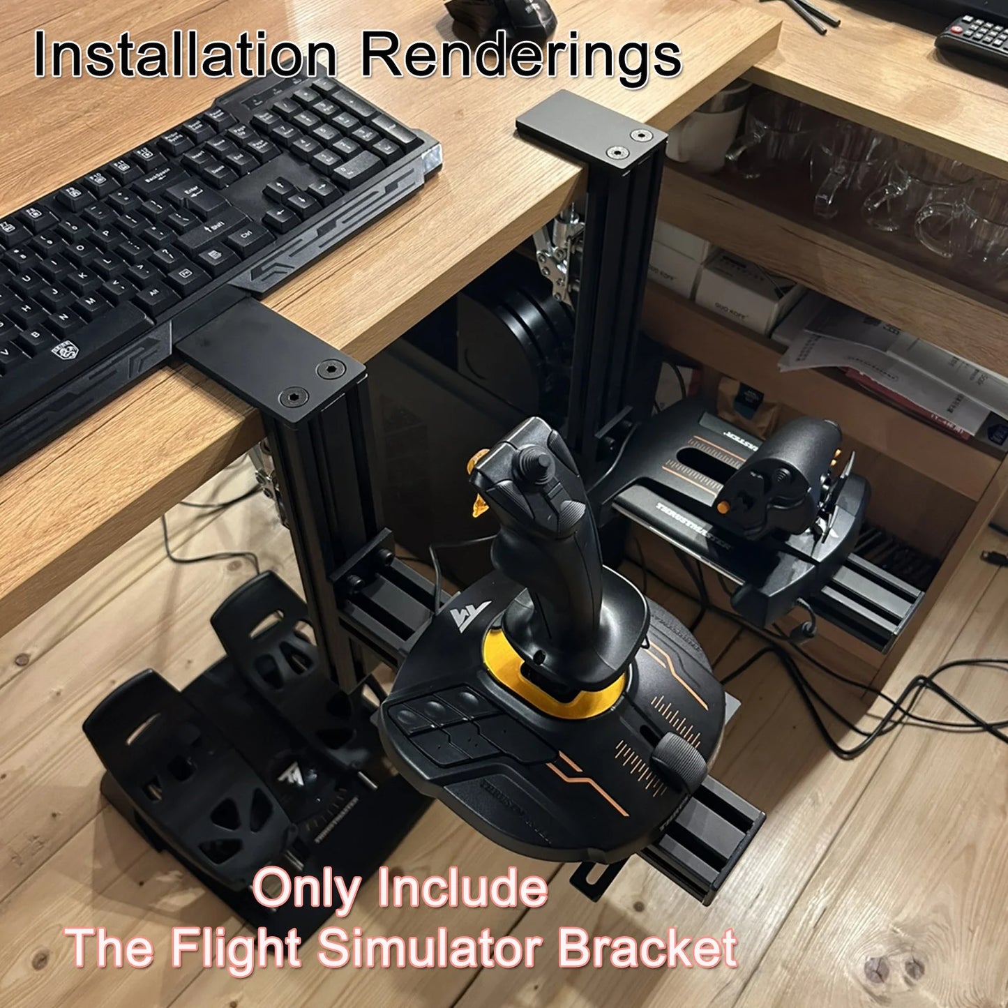 Flight Simulator Joystick THROTTLE STICK Desktop Mounting Bracket For Logitech X56 X55 X52 Thrustmaster T16000M TCA VKB WINWING