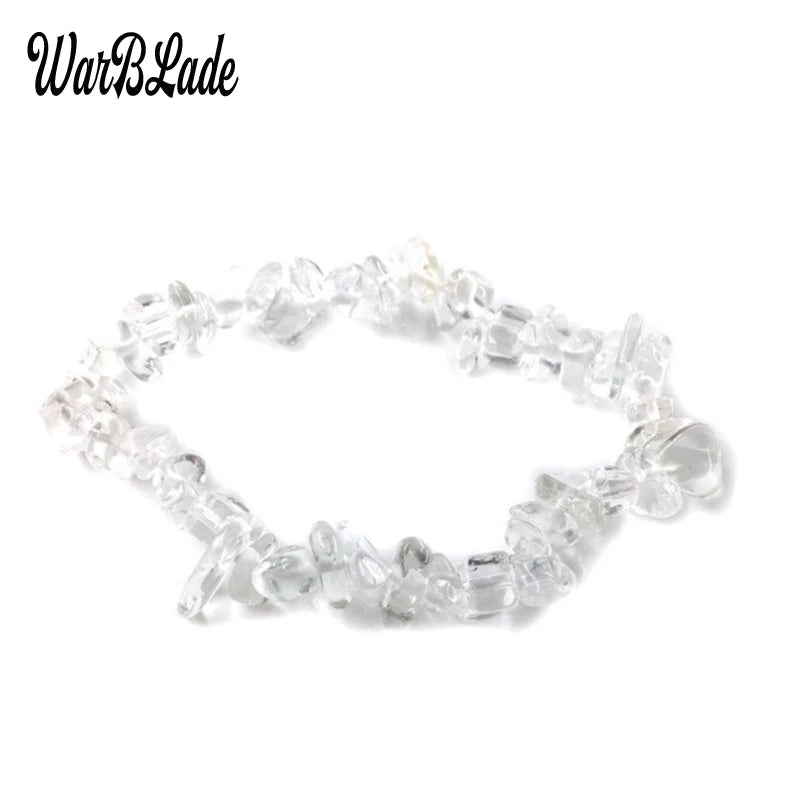New Women Bracelets Bangles Natural Gem Stone Bracelet Irregular Stretch Chip Beads Nuggets Bracelets Bangles Crystal Wristband