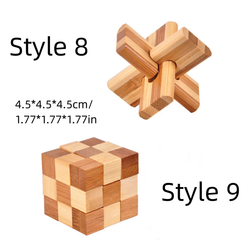 New Wooden Kong Ming Lock Lu Ban Lock IQ Brain Teaser Educational Toy Children Montessori 3D Puzzles Game Unlock Toys Kid Adult