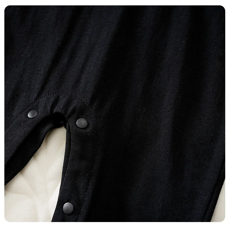 Ethnic Retro Lace Black Design 100% Cotton Soft&Comfortable 2025Newborn Summer0-18Months Boys and Girls Baby Short-Sleeve Romper