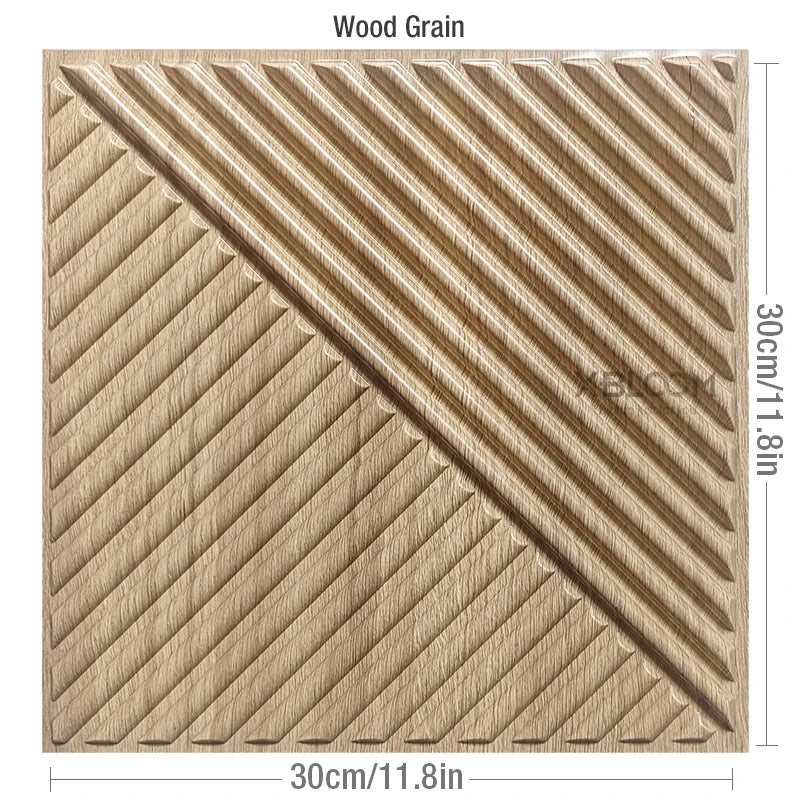 12 Pcs 30cm 3D wall sticker decorative ceiling living room Wood grain wallpaper waterproof 3D Wall panel bathroom kitchen Hotel