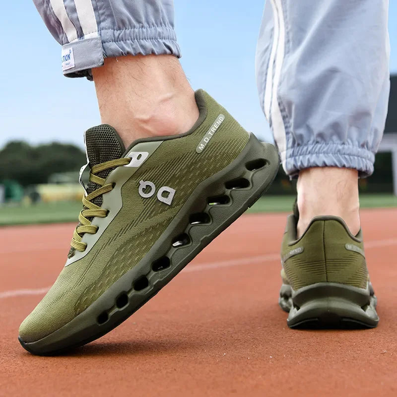 Fashion Cushioning Running Shoes for Men Lightweight Sneakers Breathable Tennis Shoes Non-Slip Sports Casual Walking Footwear