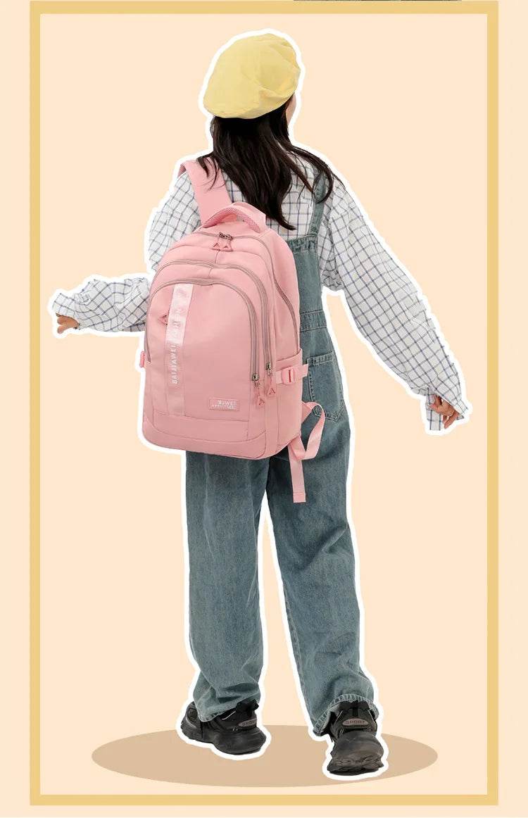 BAIJIAWEI brand college and high school student school backpacks Nylon orthopedic school bags reduces the burden girls schoolbag - AIAZ