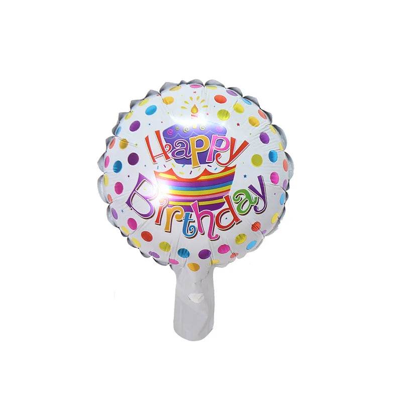10pcs 10 Inch Birthday Theme Foil Balloons Round Air Inflatable Ballon Kids Toys Happy Birthday Party Decoration Baby Shower - AIAZ