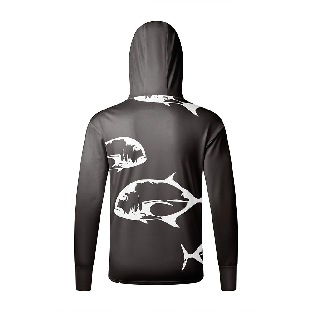 Fishing Shirts Long Sleeve Hoodie UPF 50+ T-shirt Tops Sun Protection Jersey Men's Face Mask Fishing Clothes