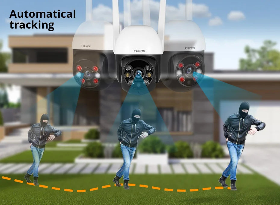 Fuers 8MP 4K IP Camera Tuya Smart Outdoor Home Security Auto Tracking AI Human Detection Camera WIFI CCTV Surveillance Camera