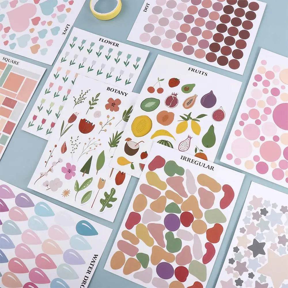 School Supplies Planner Album Self-adhesive Decorative Decals Label Stickers Stationery Stickers Diary Scrapbooking Stickers - AIAZ