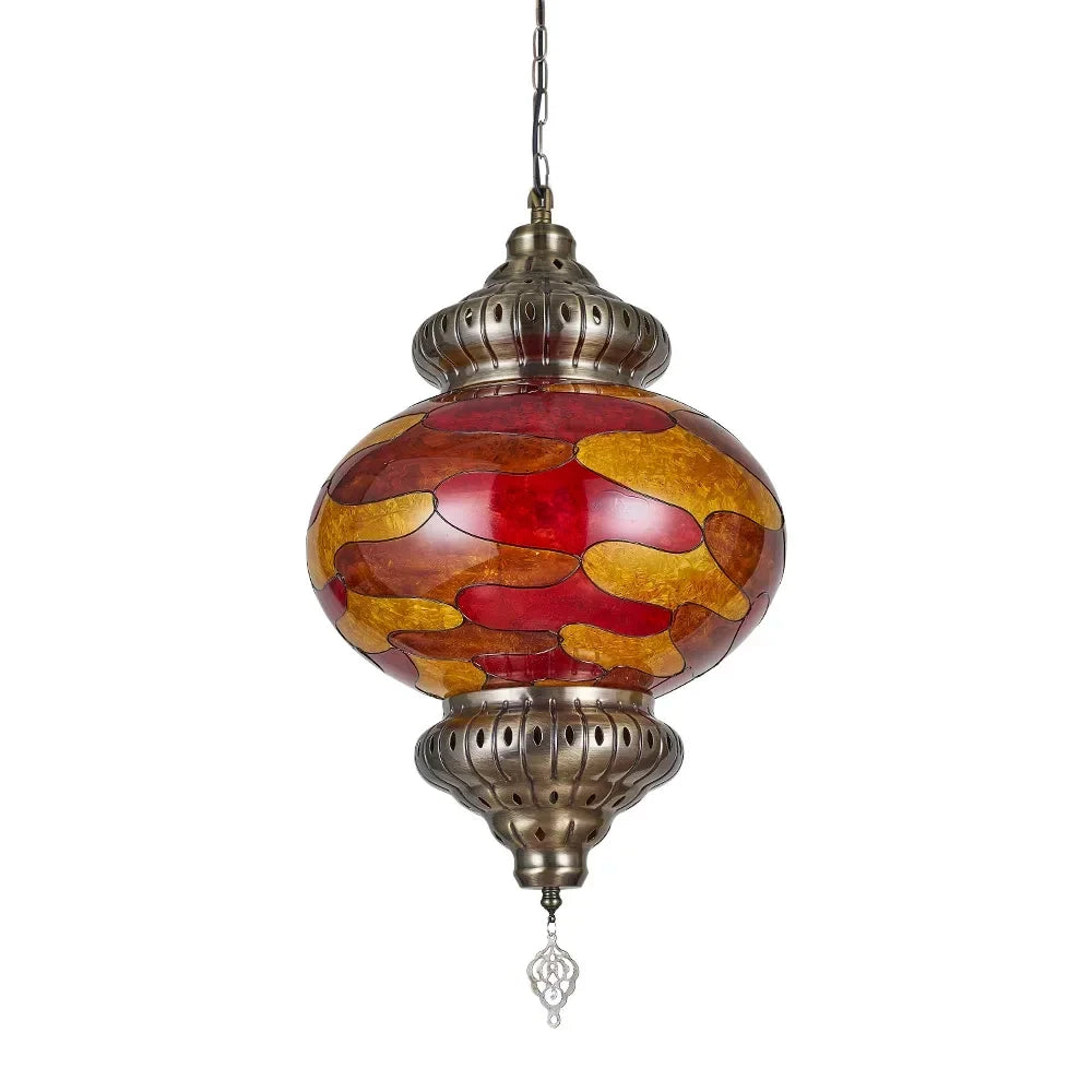 Artpad Turkish Mosaic Chandelier Ceiling Moroccan Living Room Bedroom Colorful Glass Chandelier Lamp Lighting