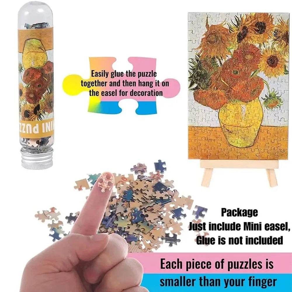 150PCS/Set Oil Painting Jigsaw Puzzles Mini Test Tube Oil Painting Jigsaw Gifts Family Educational Toys Adult Children - AIAZ