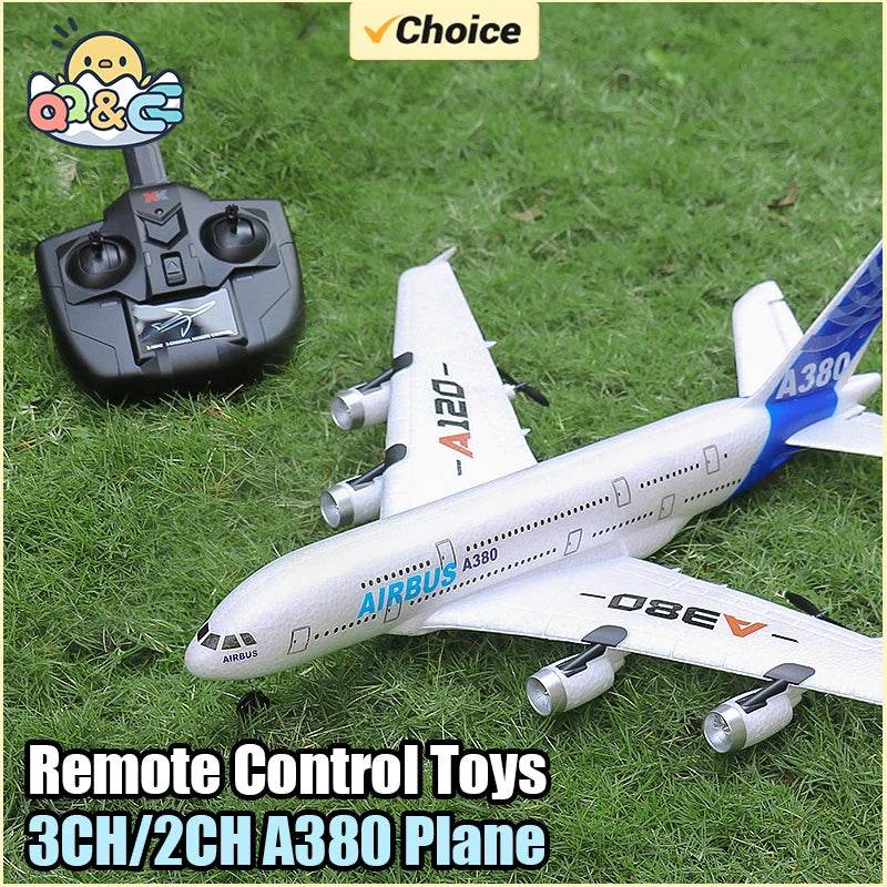 3Ch 2Ch A380 Rc Plane Glider Airplanes Remote Control Foam Aircraft Fixed Wing Aircraft 6 Gyroscope Model Airplane Toys Hobbies - AIAZ