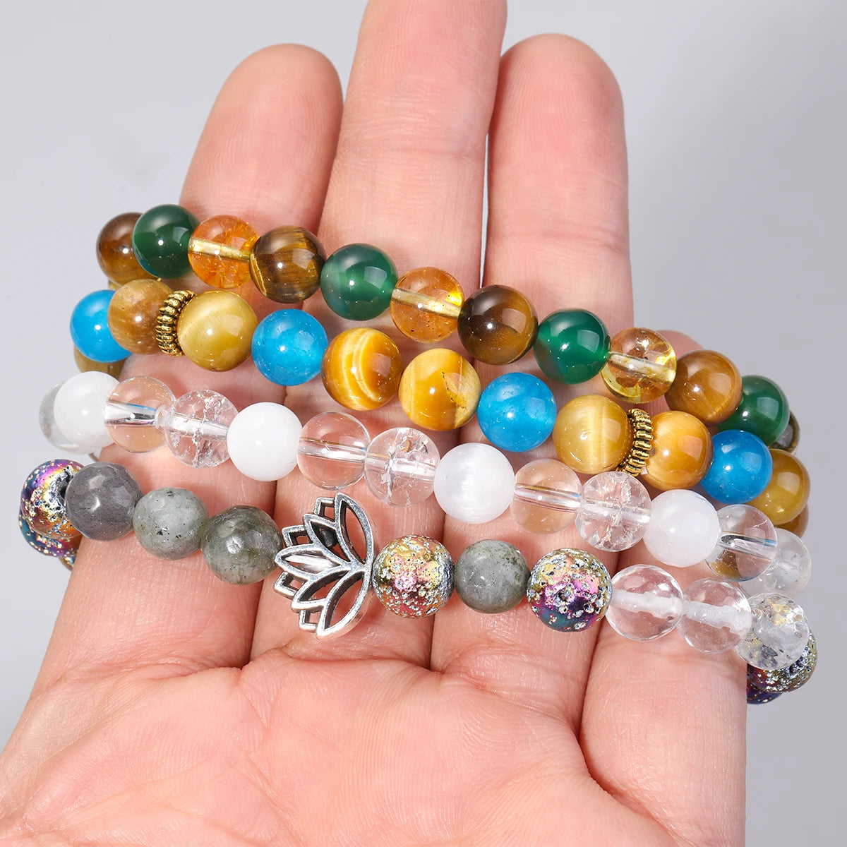 Protection Natural Stone Bracelet For Women Men Attract Good Luck Money Protection Health Crystal Citrine Tiger Eye Bracelet