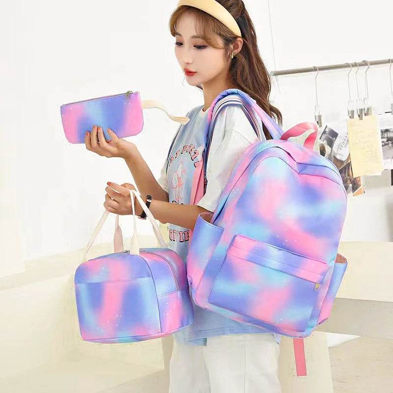 Toy Story Colorful Backpack Set With Tote and Pouch Large Capacity Lightweight And Breathable Outdoor Knapsack School Bags - AIAZ
