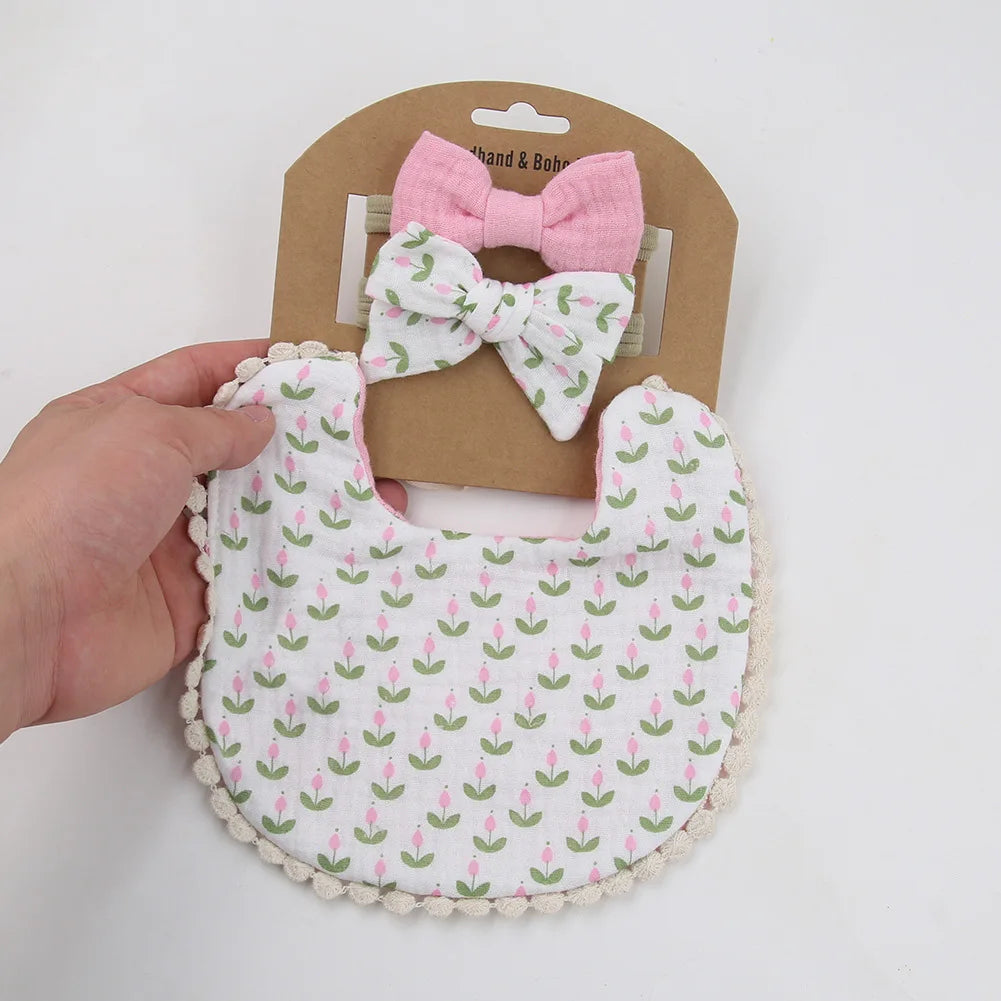 Personalized Custom name Embroidered Newborn letter Nursery Baby Bibs burp cloth suit Cotton Gifts for Boy Girl  ﻿
