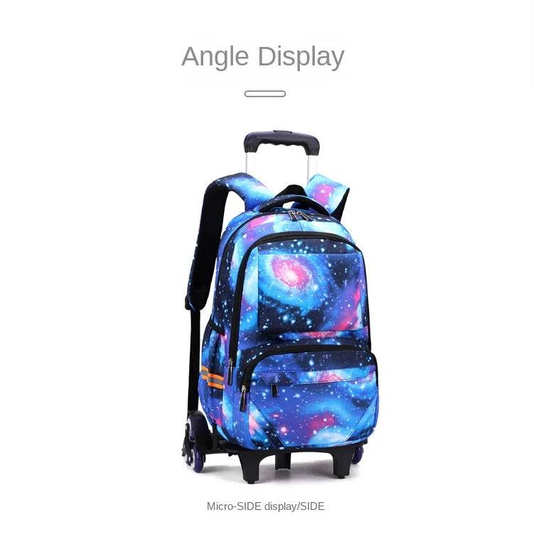 School bags with Wheels School Rolling Backpacks for Boys Trolley Bag Waterproof Orthopedic School Bag Student Wheeled Backpack - AIAZ