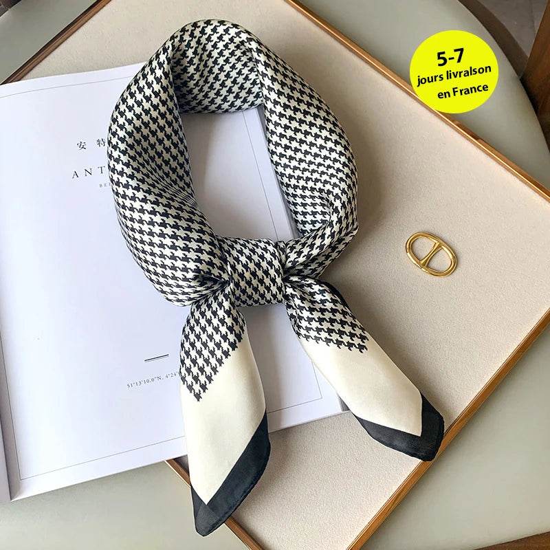 Fashion Scarves for Women Shawl Print Silk Satin Hijab Scarf Female Bandana 70*70cm Luxury Brand Square Shawls Scarfs For Ladies - AIAZ