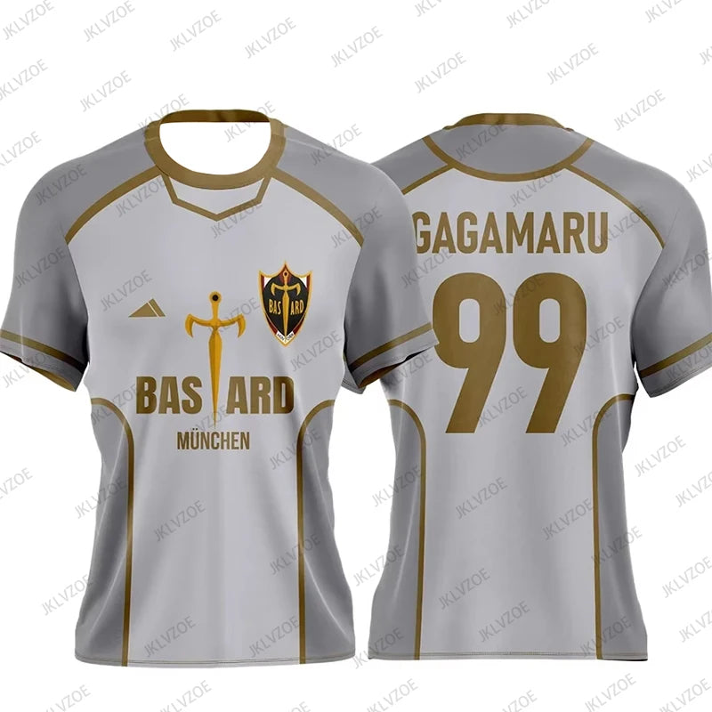 Summer New Jersey Blue Lock Anime Bastard München 99 Gagamaru and Characters Men's Women's Tshirt Casual Sports Kids/Adult Tops