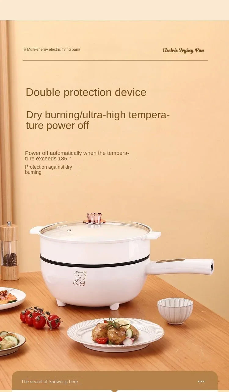 Electric fryer for household use, large capacity intelligent stir frying, multifunctional non stick pan, electric fryer