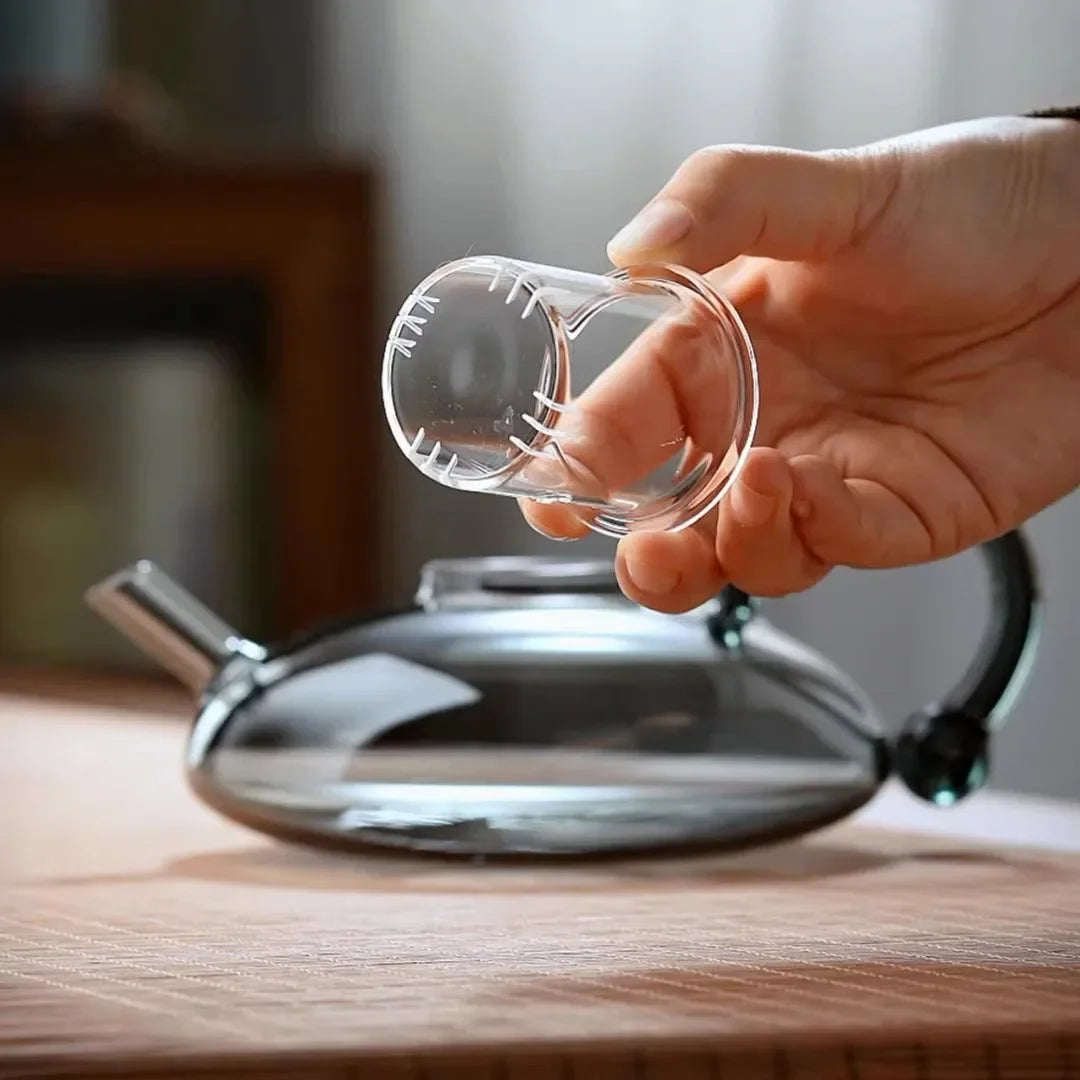 Flower Tea Pot Set English Boiled Afternoon Tea Fruit Tea Set Heat-resistant glass Scandinavian style light luxury health kettle