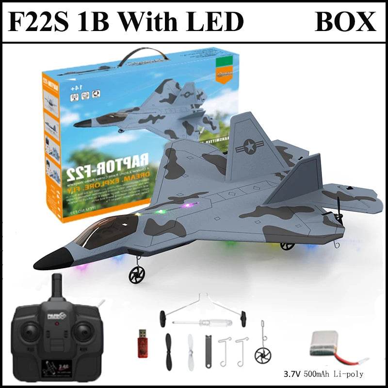 2024 New F22S 2.4G 4CH 3D6G RC Airplane Raptor F22 Warplane WLtoys A180 Upgrade Version LED Light With Gyroscope Out Door Toys - AIAZ