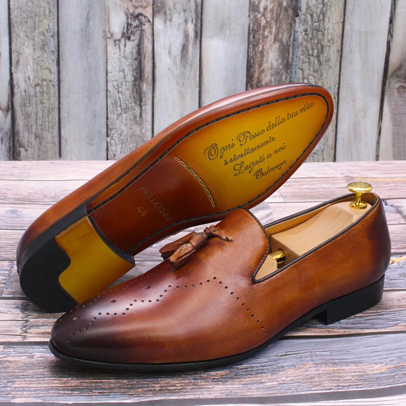 Business Casual Sheepskin Lined Gentlemanly Shoes Easy Wear for Daily Office Social Occasions