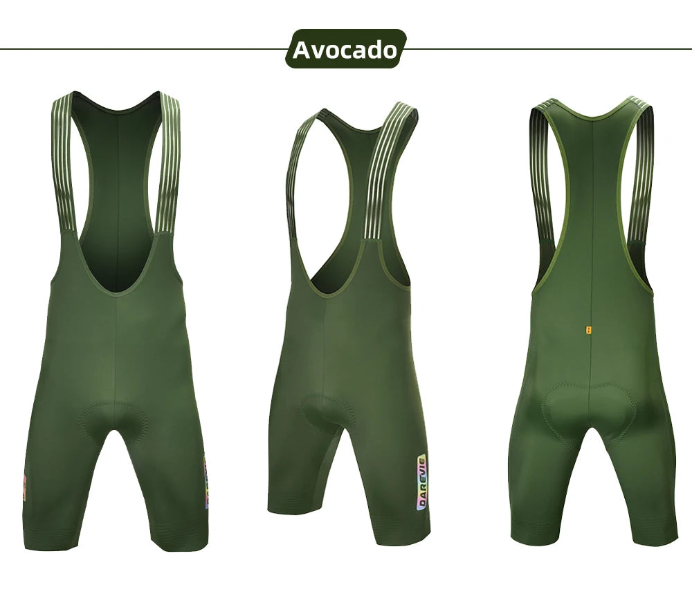 DAREVIE Cycling Bib Shorts Seamless 4.0 Italy ELASTIC-INTERFACE Pad Cycling Shorts Diamond Leg Gripper Men's Bretelelle Shorts