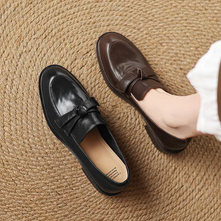 Dress Shoes Women Loafers Cow Leather Sheepskin Rubber Formal Business Suit Ladies 2025 Spring Autumn Handmade