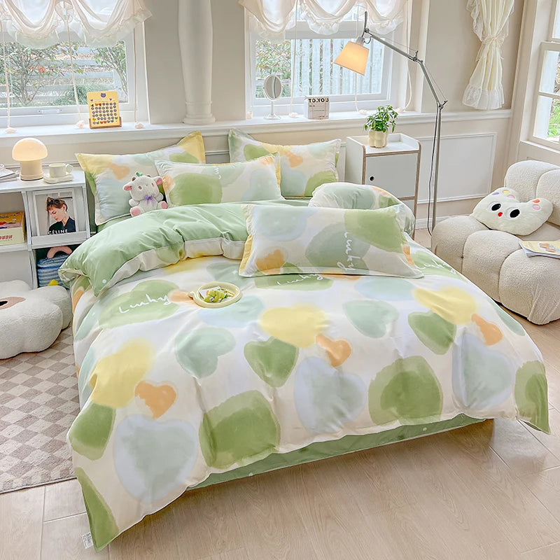 3pcs printed duvet set (1* duvet set + 2 * pillowcase, no core), bedding set, soft and comfortable, all-season