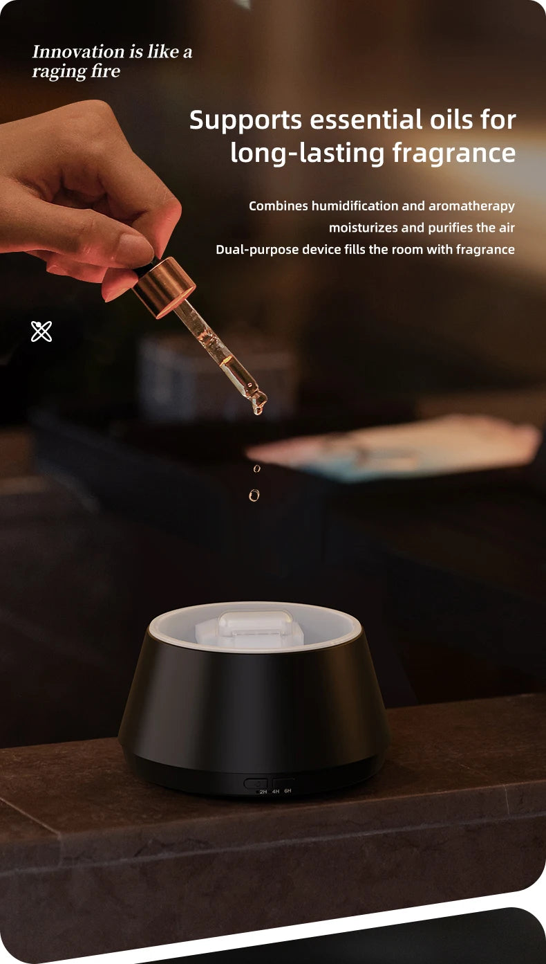 New Colorful Simulated Flame Night Light with Ultrasonic Air Humidifier 150ml Candle Flame Essential Oil Aroma Diffuser for Home