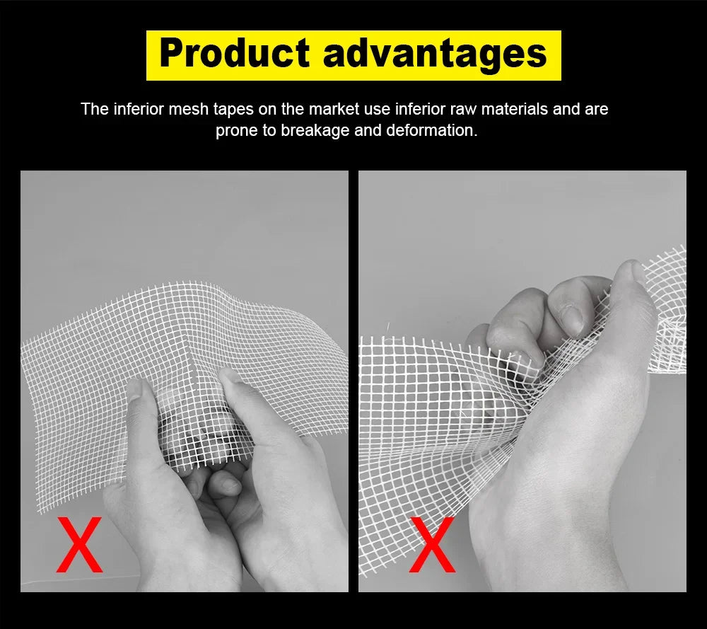 Glass fiber mesh cloth grid self-adhesive wall crack prevention mesh belt cover gypsum alkali resistant tape wall crack repair