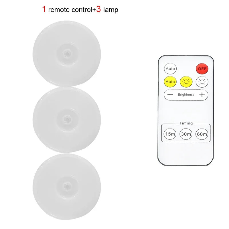 Magnetic Wireless Under Cabinet Kitchen Light USB Rechargeable Pir Motion Sensor Night Lamp with Remote Control for Bedroom Ward