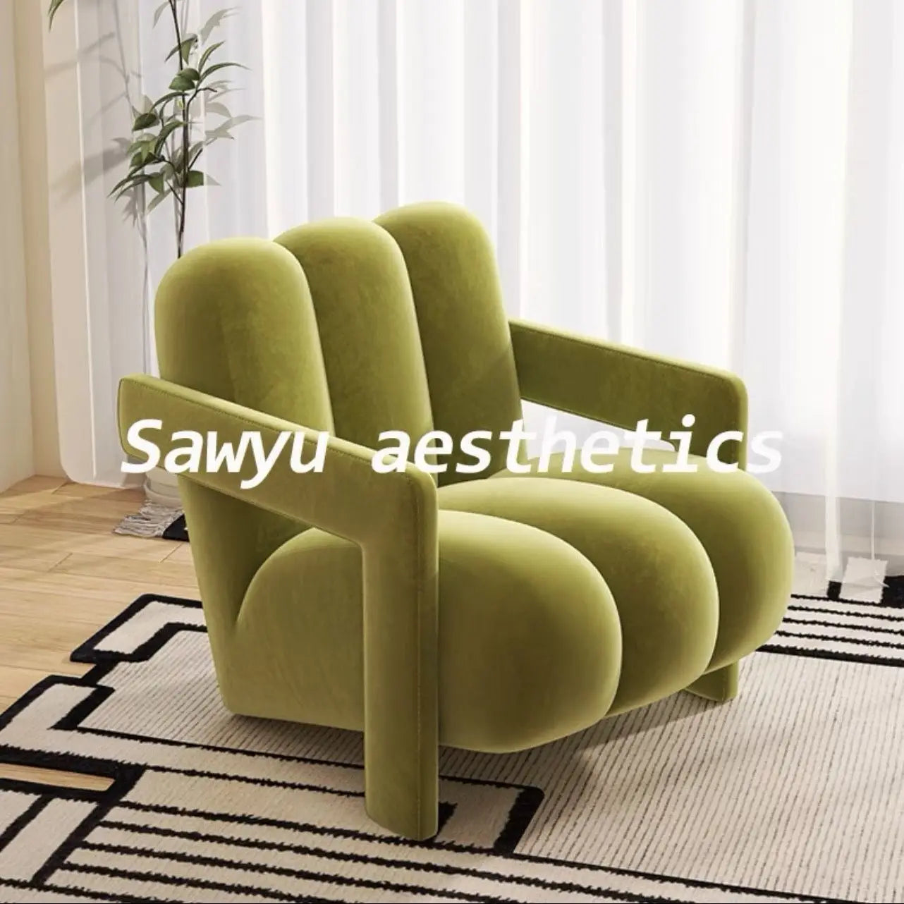 Cream Style Single Lounge Chair Light Luxury Sofa Designer Wool Living Room Reception Single Chair