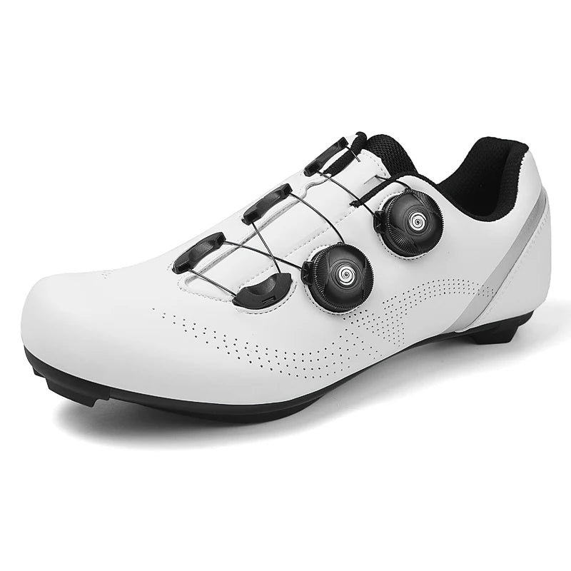 Breathable road cycling shoes for indoor and outdoor cycling, adjustable buckle closure, durable TPU sole, cycling accessories