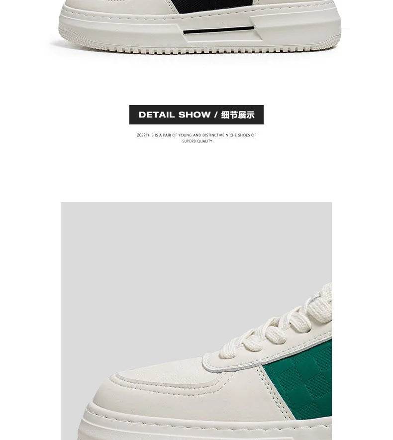 Men's Casual Shoes 2025 New Fashion Platform Shoes Outdoor Casual Sneakers Men Street Skate Shoe Lace-up Shoes Zapatillas Hombre - AIAZ