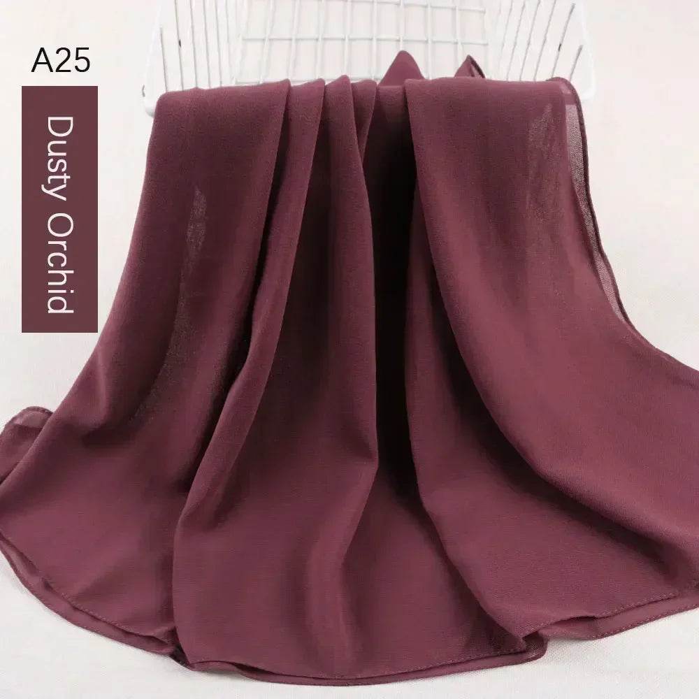 Muslim Women Chiffon Hijab Scarf Chiffon Soft Hijabs Shawl Long Scarves Wrap Headscarves For Muslim Fashion - AIAZ