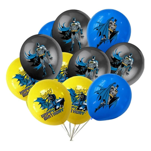 12pcs 12 Inch Batman Latex Balloons Birthday Party Decorations Superhero Globos Toys for Kids Baby Shower Boys Party Supplies - AIAZ