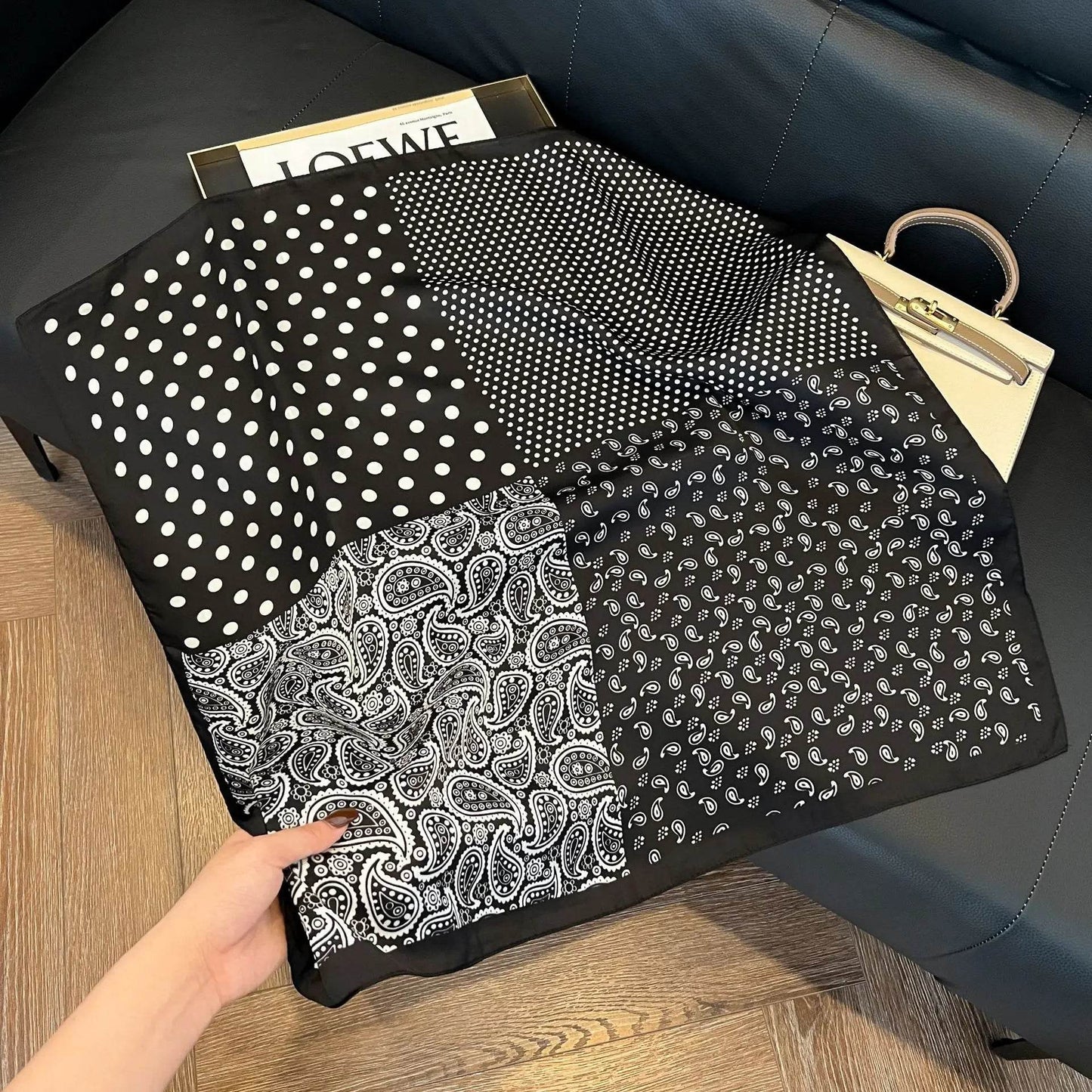 2024 New Leopard Print Square Scarf Women's Imitation Silk Scarf Casual Versatile Decoration Small Neck Scarf 70CMx70CM - AIAZ