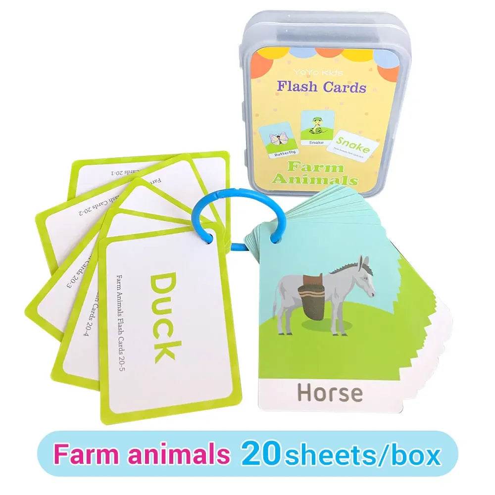 Kids English Words Learning Flashcards Reading Enlightenment Cards Home School Educational Toys Montessori Teacher Teaching Aids - AIAZ