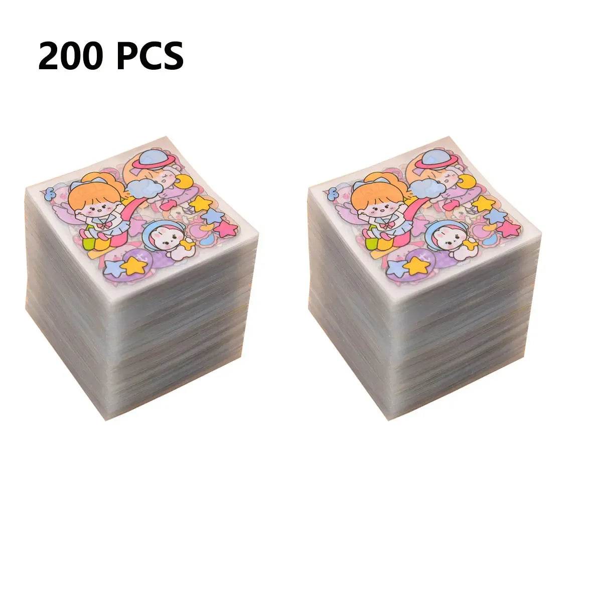 100 PCS Kawaii Stationery Stickers Back to School Supplies Adhesive Paper Cartoon Pattern Decoration Aesthetic DIY Scrapbook - AIAZ