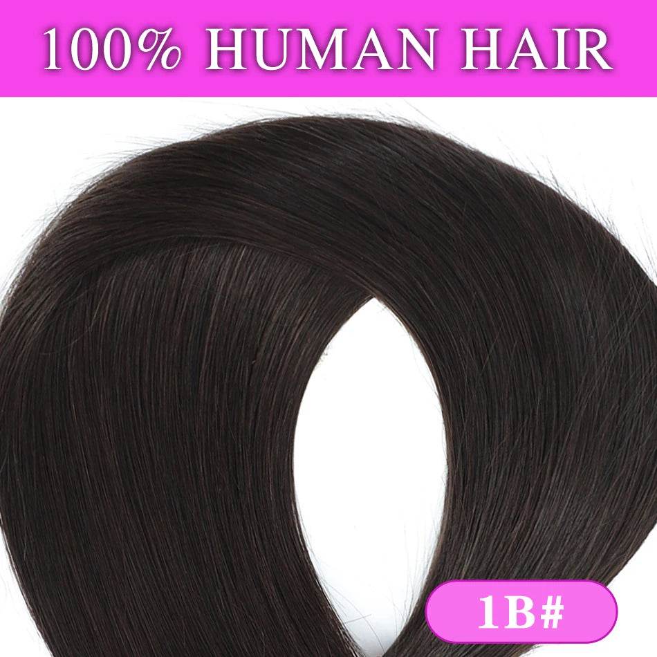 Halo Hair Extensions 100% Human Hair 14-28 Inch Hidden Wire Clip In Hair Ombre Brown Color Human Remy Fish Line Hair Extension - AIAZ