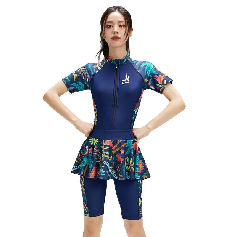 Fashion Burkini Turkey Sport Muslim Swimwear Plus Size Short Sleeve Islamic Swimsuit Women Modest Swim Skirt Swimming Suit - AIAZ