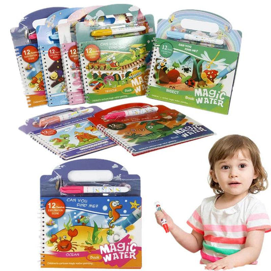 Magical Water Painting Book Toddler Early Education Toys Reusable Magic Drawing Coloring Book for Kids Children Montessori Toys - AIAZ