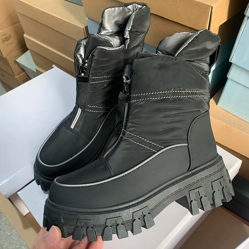 2024 Winter Snow Boots Women Plus Velvet Thickened Cold-resistant Warm Cotton Shoes Waterproof Non-slip Thick Sole