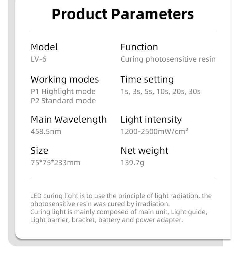 VVDental LED Curing  Light Machine  Photopolymer Dental Curing LampWireless Charging Base 3200mw/cm²  1S Curing Resins lv6