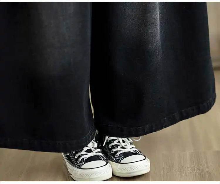 Denim Pant Women Jeans Wide Leg Long Pants A Line High Waist Straight Trousers Y2k Streetwear Casual Loose Mom Summer Club - AIAZ