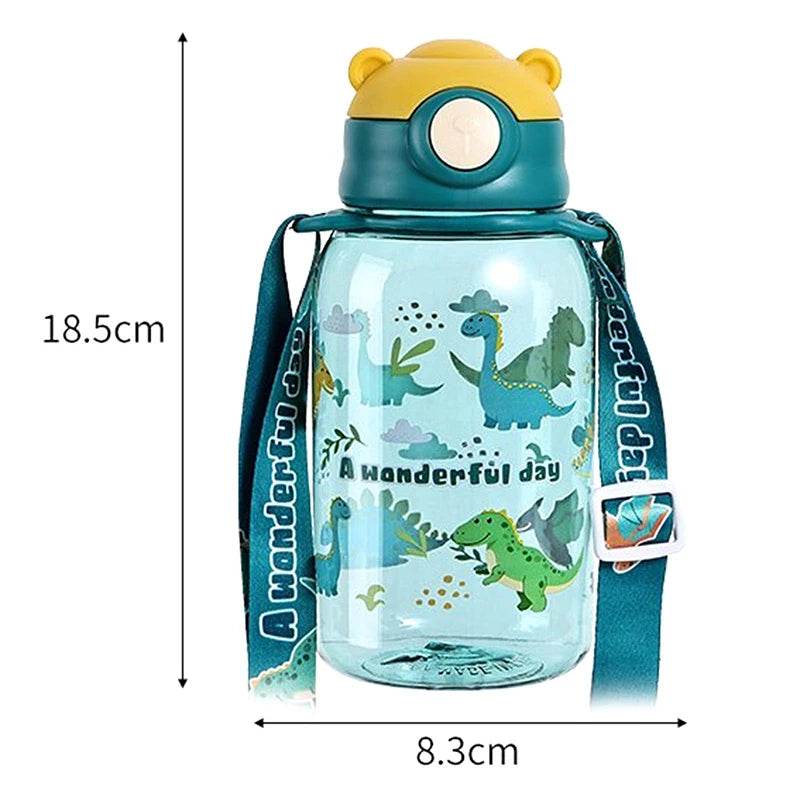 600ml Kids Water Sippy Cup Kids Water Bottle with Straw and Handle Portable Drinking Bottle Cup Children Outdoor Cups - AIAZ