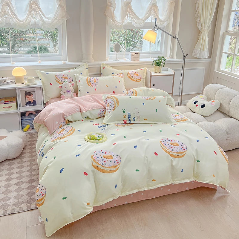 3pcs printed duvet set (1* duvet set + 2 * pillowcase, no core), bedding set, soft and comfortable, all-season