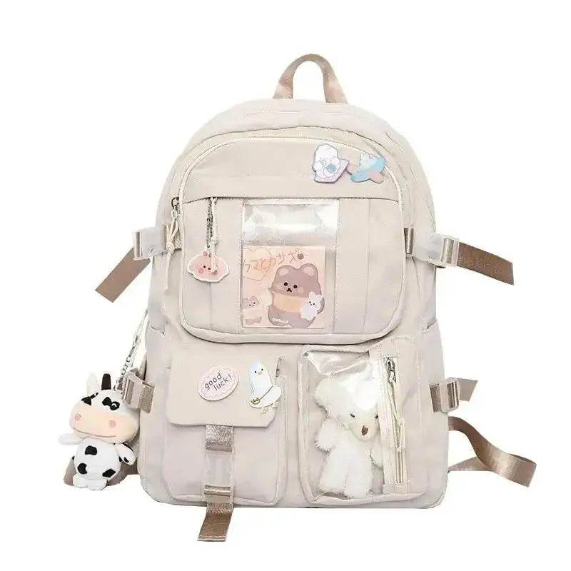 Girls Backpack Cute School Bags For Student Teens Girls Pockets Women Laptop Backpack Harajuku - AIAZ
