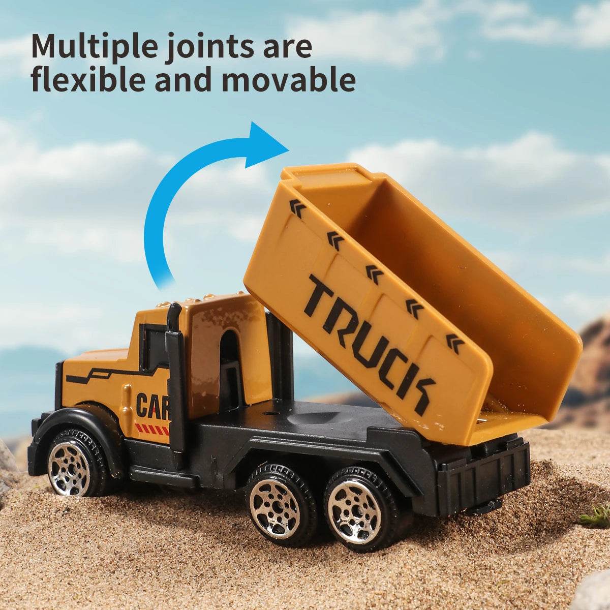6pcs/set Toys for Boys Alloy Engineering Truck Toy Car Excavator Bulldozer Roller Miniature Model Diecast Kid Birthday Gift - AIAZ